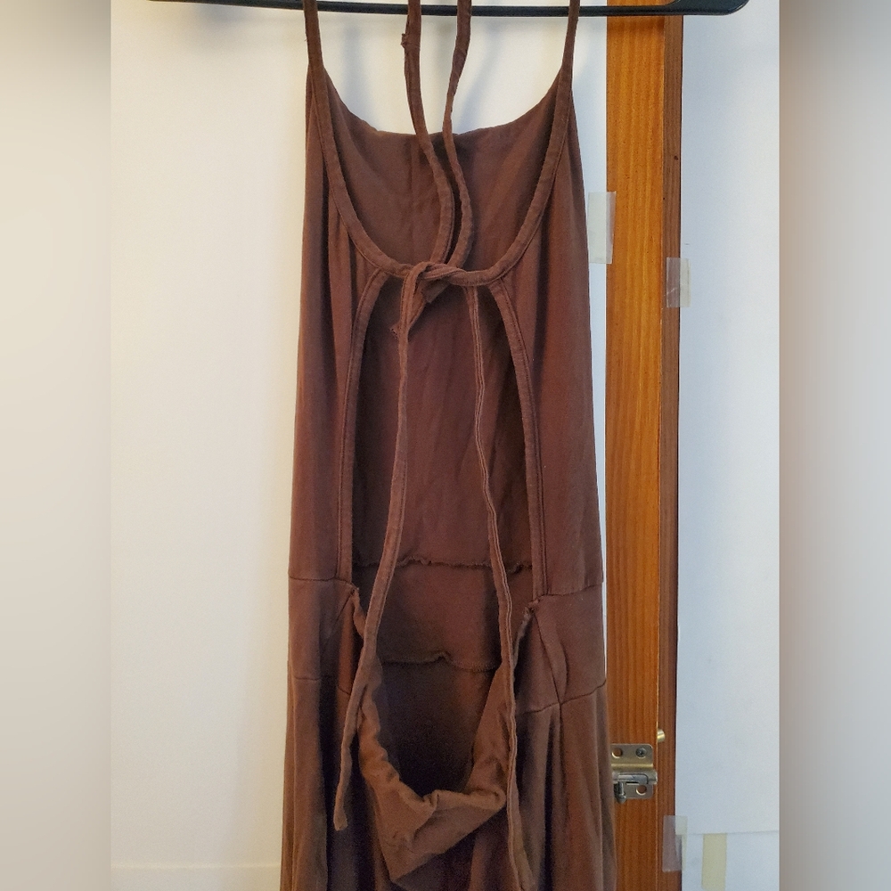 Zhen Nymph Tamesis River Goddess Brown Backless Halter Dress - Picture 6 of 9